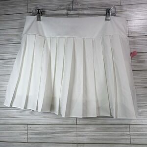 NWT Tommy Bahama Skort Golf Pickleball Skirt Full‎ Pleats WHITE Size Lg UPF 50